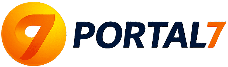 Logo do PORTAL7.COM.BR sobreposto a uma colagem de imagens que representam as diversas categorias do site: casa, família, finanças e bem-estar.