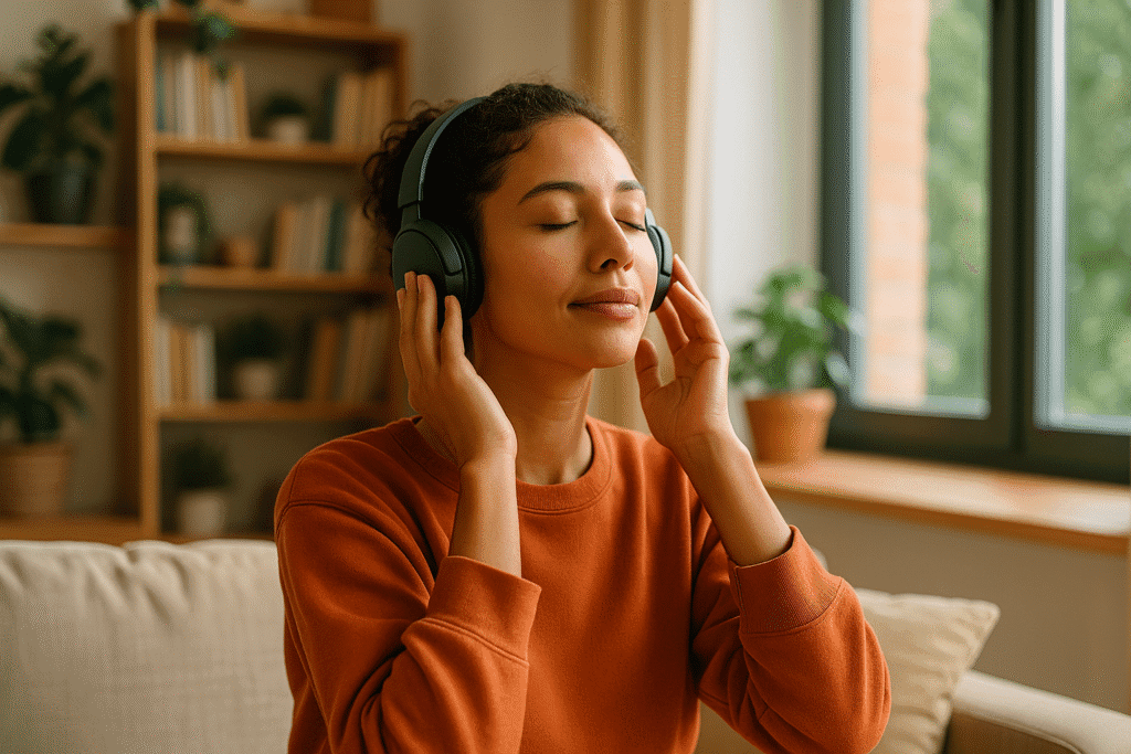 Uma pessoa meditando em um ambiente sereno, simbolizando a profunda conexão entre mente e corpo e a paz interior